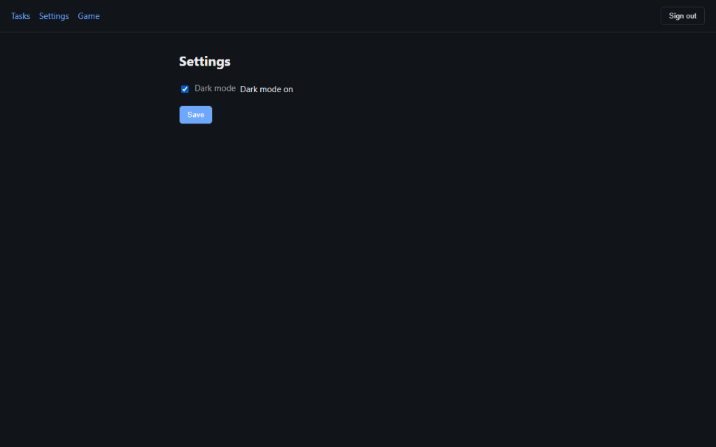 TaskBox settings dark screen