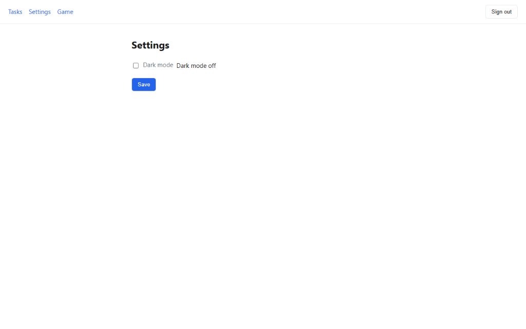 TaskBox settings screen